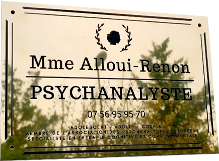 Plaque laiton poli psychanalyste
