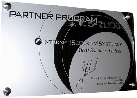 Plaque professionnelle argent gravure noire