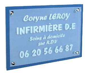 Plaque plexi bleu avec plaque transparente