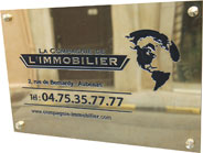 Plaque professionnelle laiton  poli mirroir