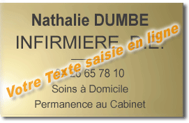 Plaque texte saisi en ligne