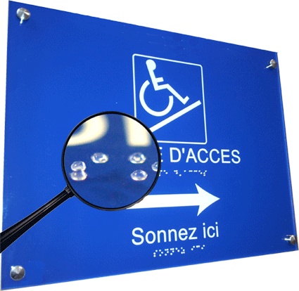 Plaque Braille personnalis&eacute;