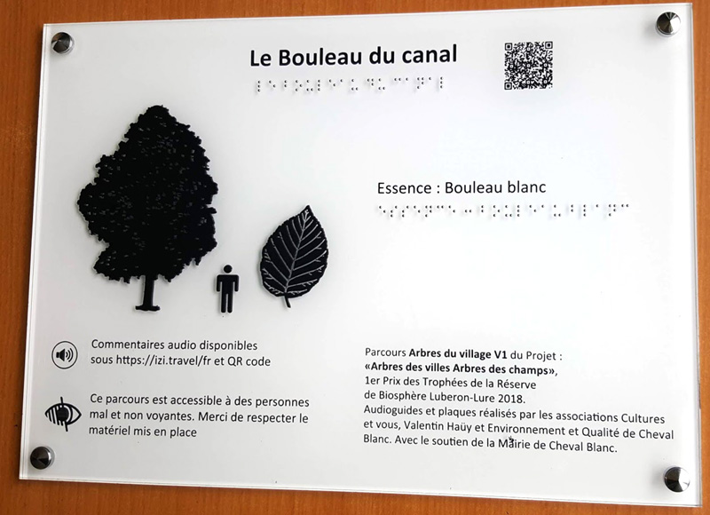 Plaque marquage en relief + Braille