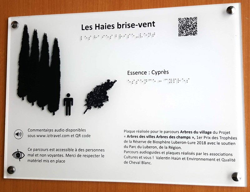Plaque marquage en relief + Braille