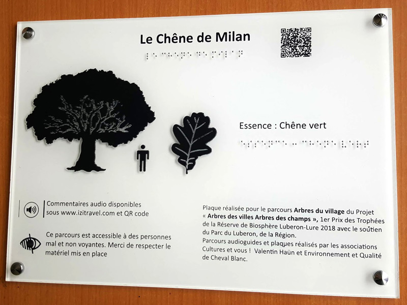 Plaque marquage en relief + Braille