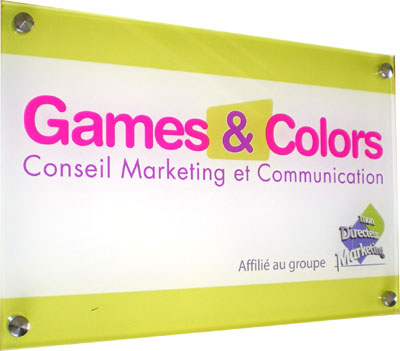 Plaque professionnelle plexi couleur