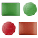 Planche de 24 étiquettes rondes<Br>Rouge