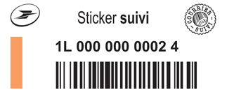 Frais exp&eacute;dition sticker suivi pour lettre